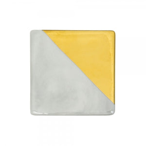 4  Gold Edge Ceramic Coaster, White Marble Effect
