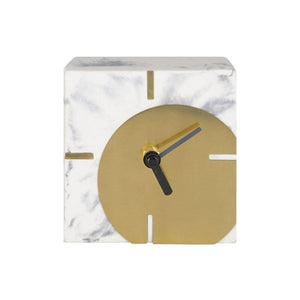 Marble Table Clock with Gold Front