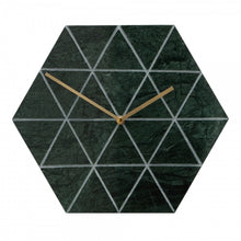 Felixia Green & Brass Marble Clock
