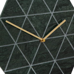 Felixia Green & Brass Marble Clock