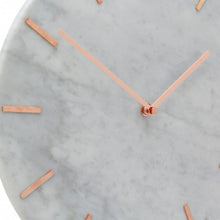 Round Marble Effect, Copper Hands Wall Clock